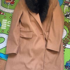 Faux fur collar coat
