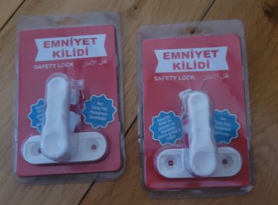 Plastic Window Security  Sash Jammer Locks x2