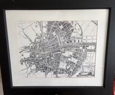 Framed Map of Dublin 1829 Print Large Wall Art