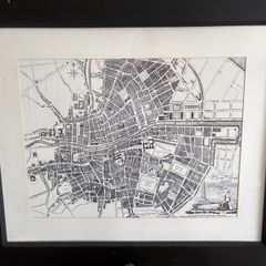 Framed Map of Dublin 1829 Print Large Wall Art