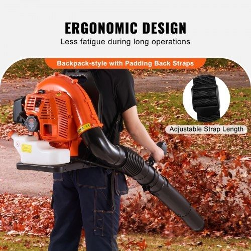 Backpack Leaf Blower, 79CC 2-Cycle Gas Leaf Blower with 3L Fuel Tank, 930CFM Air Volume 184MPH Speed, Ideal for Lawn Care