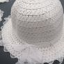 Girls White Sun Hats With Ribbon Image 5
