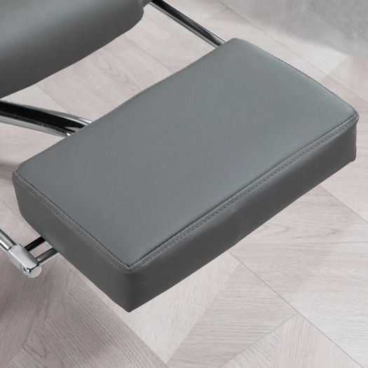 Office chair with footrest, desk chair, adjustable backrest, height-adjustable, Gray+Black+Silver