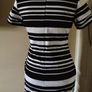 Beautiful Black/White Striped Fitted Dress (Size 10) Image 3