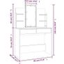 Dressing Table Set with LED Brown Oak Engineered Wood Image 8