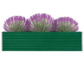 Raised Garden Bed 320x40x77 cm Galvanised Steel Green
