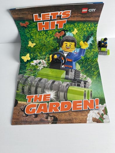 LEGO CITY magazine with minifigure and lawnmower