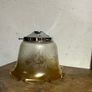 Vintage Vianne France "Cognac Etch" Satin Glass Lamp Shade w/ Chrome Fitter Image 3