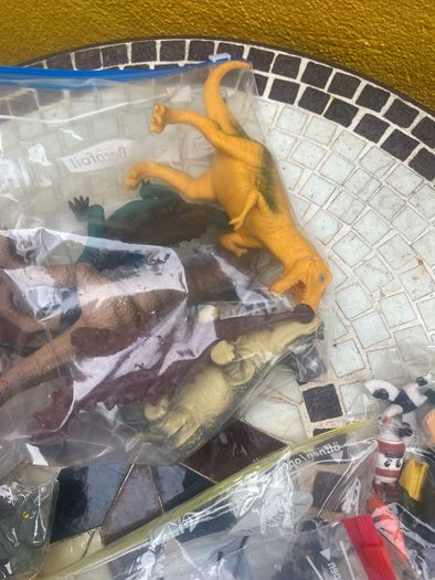 bag of toys and figures