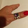 Brand New silver ring with natural amethyst Image 7