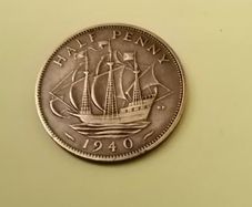 1940 George VI UK Half Penny