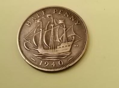 1940 George VI UK Half Penny
