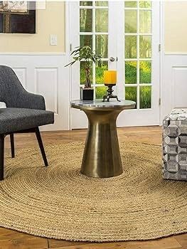 FREE P&P Hand Braided Natural Jute Rug Handmade Round Area Rug for Home Decor (60 x 60 cm)