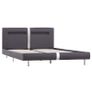 Bed Frame with LED Grey Faux Leather 135x190 cm Image 3