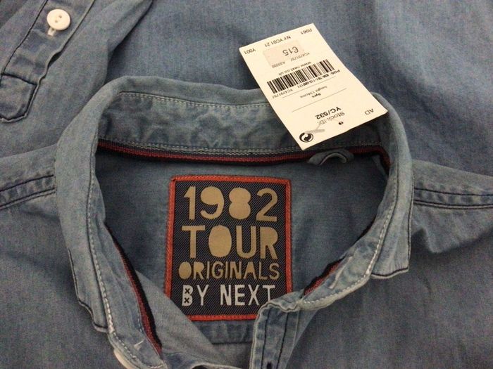 Next Boys Lightweight light blue denim look shirt brand new  9 years