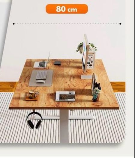 Height-Adjustable Electric Desk, 140x80 cm Sit-Stand Office Desk
