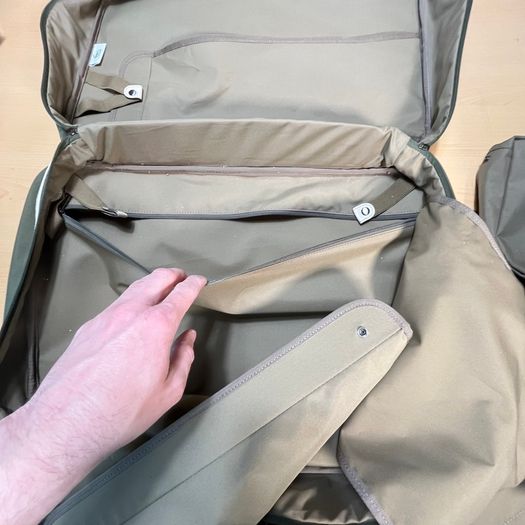 Lacoste Green and White Canvas Travel Bag with Shoulder Strap