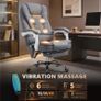 Heated 6 Points Vibration Massage Executive Office Chair Adjustable Swivel Ergonomic High Back Desk Chair Recliner with Footrest Grey Image 2