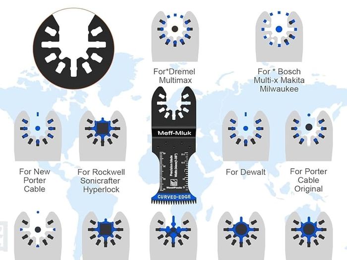 55PCS Titanium Multi Tool Blades, Universal Oscillating Multitool Blades for Wood Plastics Metal Cutting, Quick Release Oscillating Tool Accessories Compatible with DeWalt Makita Dremel and More