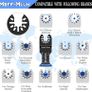 55PCS Titanium Multi Tool Blades, Universal Oscillating Multitool Blades for Wood Plastics Metal Cutting, Quick Release Oscillating Tool Accessories Compatible with DeWalt Makita Dremel and More Image 7
