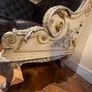 antique rococo carved wood corner seat Image 6
