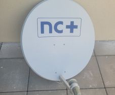 Satellite dish with double converter