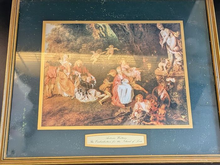 Antoine Watteau Framed Prints Love in the Country Cythera Pair Vintage