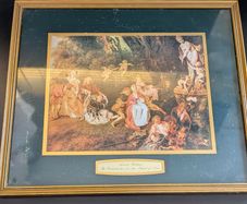 Antoine Watteau Framed Prints Love in the Country Cythera Pair Vintage