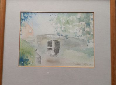 Simon Legge Watercolour; Huband Bridge