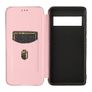 For Google Pixel 6 Pro Carbon Fiber Wallet Case Pink Image 5