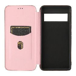For Google Pixel 6 Pro Carbon Fiber Wallet Case Pink
