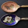 Vintage gold tone enamel cloisonne souvenir spoons Image 2
