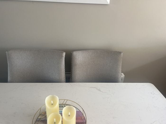 6 dining chairs grey herringbone