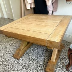 Super Heavy Solid European Oak Trestle Table (70cmx70cmx50cm)