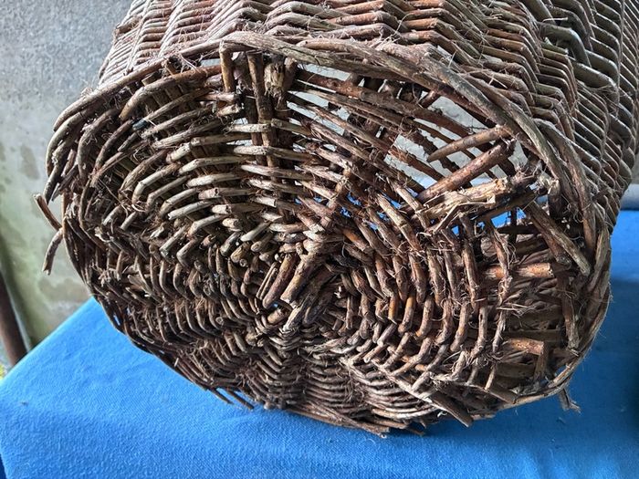 Large vintage wicker log basket