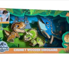 Jurassic World Wooden Dinosaurs 3 Pack