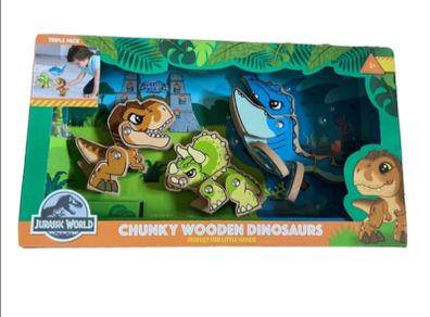 Jurassic World Wooden Dinosaurs 3 Pack