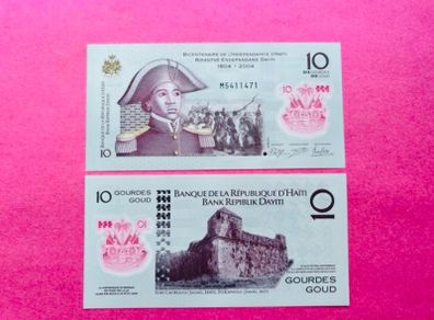 Haiti  10 Gourdes  2004  COMMEMORATIVE  ISSUE  Pick 279 Polymer /plastic   ( Uncirculated )