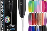 Powerful Milk Frother Handheld Foam Maker for Lattes - Whisk Drink Mixer for Coffee, Mini Foamer for Cappuccino, Frappe, Matcha, Hot Chocolate by Milk Boss