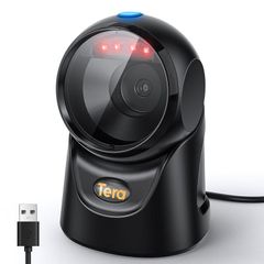 Barcode Scanner Platform Omnidirectional: 1D 2D QR Code Desktop Reader Handsfree USB Wired Adjustable Angle, Plug and Play for POS Supermarket, Warehouse, Retail Store, Hospital 9700, Black