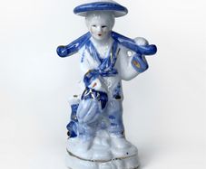 Small Asian Fisherman Figurine