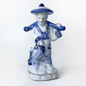 Small Asian Fisherman Figurine