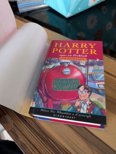 Rare Irish language edition of Harry potter and the philosopher stone book