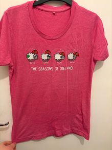 Seasons of Ireland pink womens tshirt size small