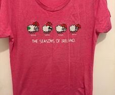Seasons of Ireland pink womens tshirt size small