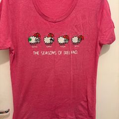 Seasons of Ireland pink womens tshirt size small