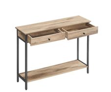 Console Table, Hallway Table, Side Table, Sofa Table with 2 Drawers, Steel Frame, Hallway, Living Room, Industrial Desig