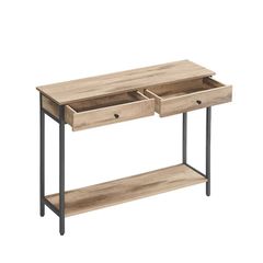 Console Table, Hallway Table, Side Table, Sofa Table with 2 Drawers, Steel Frame, Hallway, Living Room, Industrial Desig