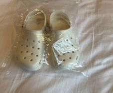 Crocs style Slides Sliders pearlised ivory 4 5 New with tags NWT