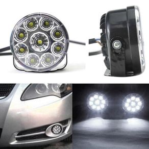 2PCS 9 LED Car Van Round DRL Daytime Running Day Driving Spot Bulb Fog Light Lamp